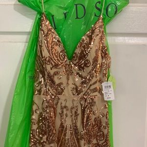 windsor rose gold prom dress